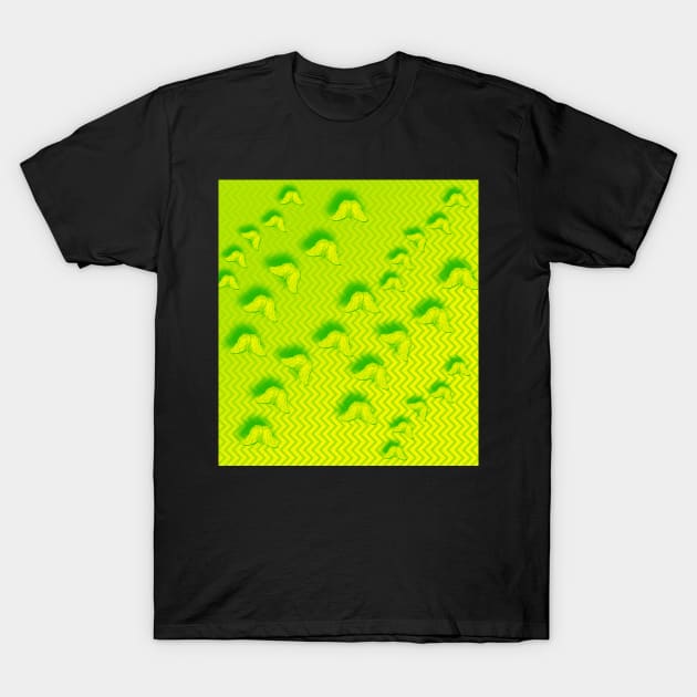 Camouflaged butterflies in green T-Shirt by hereswendy
